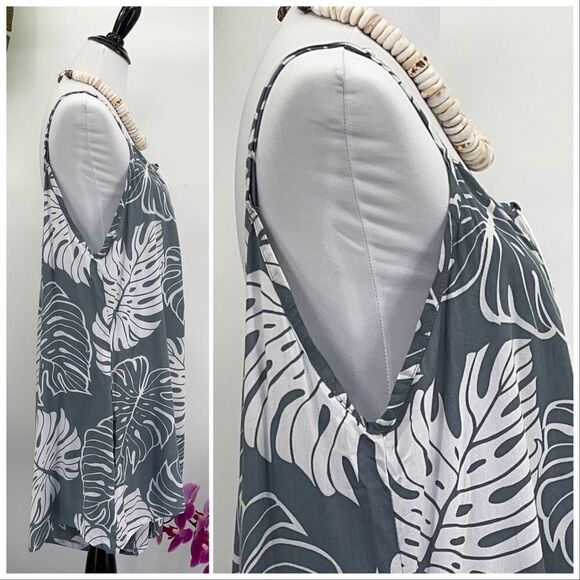 Kau wela Summer Mini Romper Beach Boho Romper Gypsy Overall Wide Leg Monstera - Picture 12 of 16